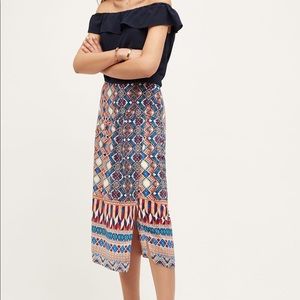 Anthropologie HD in Paris Sz 12 Silk Skirt Wrap